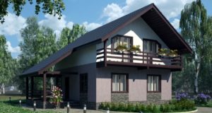 Красивый двухэтажный дом из СИП-панелей